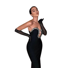 Load image into Gallery viewer, Crystal Trim Pencil Dress
