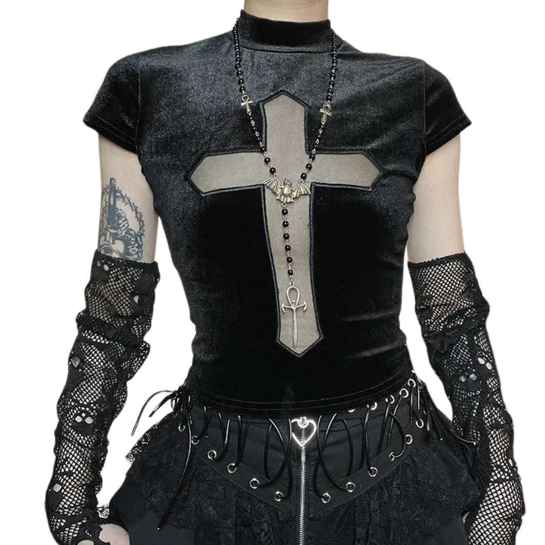 Rocker Cross Mesh Top