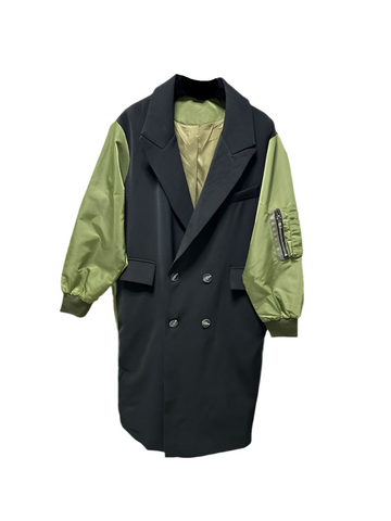 Patch Blazer Trench Coat-Modern Baby Las Vegas