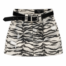 Load image into Gallery viewer, Zebra Print Denim Skirt
