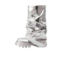 Load image into Gallery viewer, Baggy Metallic Platform Layered Boots
