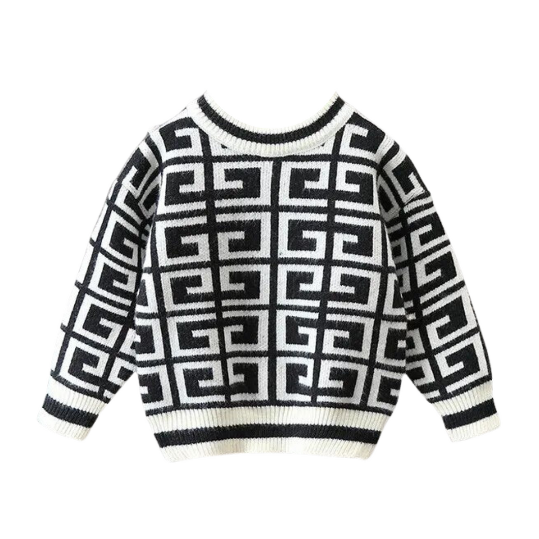 geometric print sweater- modern baby las vegas