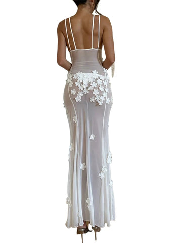 3D Floral Mesh Dress-Modern Baby Las Vegas