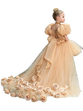 Load image into Gallery viewer, 3D Floral Mesh Dress With Train  | Modern Baby Las Vegas
