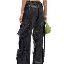Load image into Gallery viewer, Pocket Leather Cargo Pants
