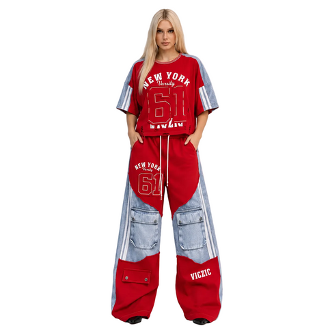 Patch Denim Sports Set