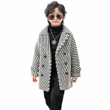 Load image into Gallery viewer, Thin Striped Wool Coat
