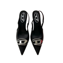 Load image into Gallery viewer, Black Retro Pointed Toe Slingback Shoes
