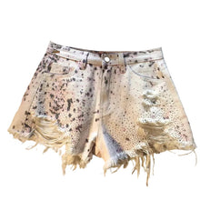 Load image into Gallery viewer, Crystal Wild Print Denim Shorts
