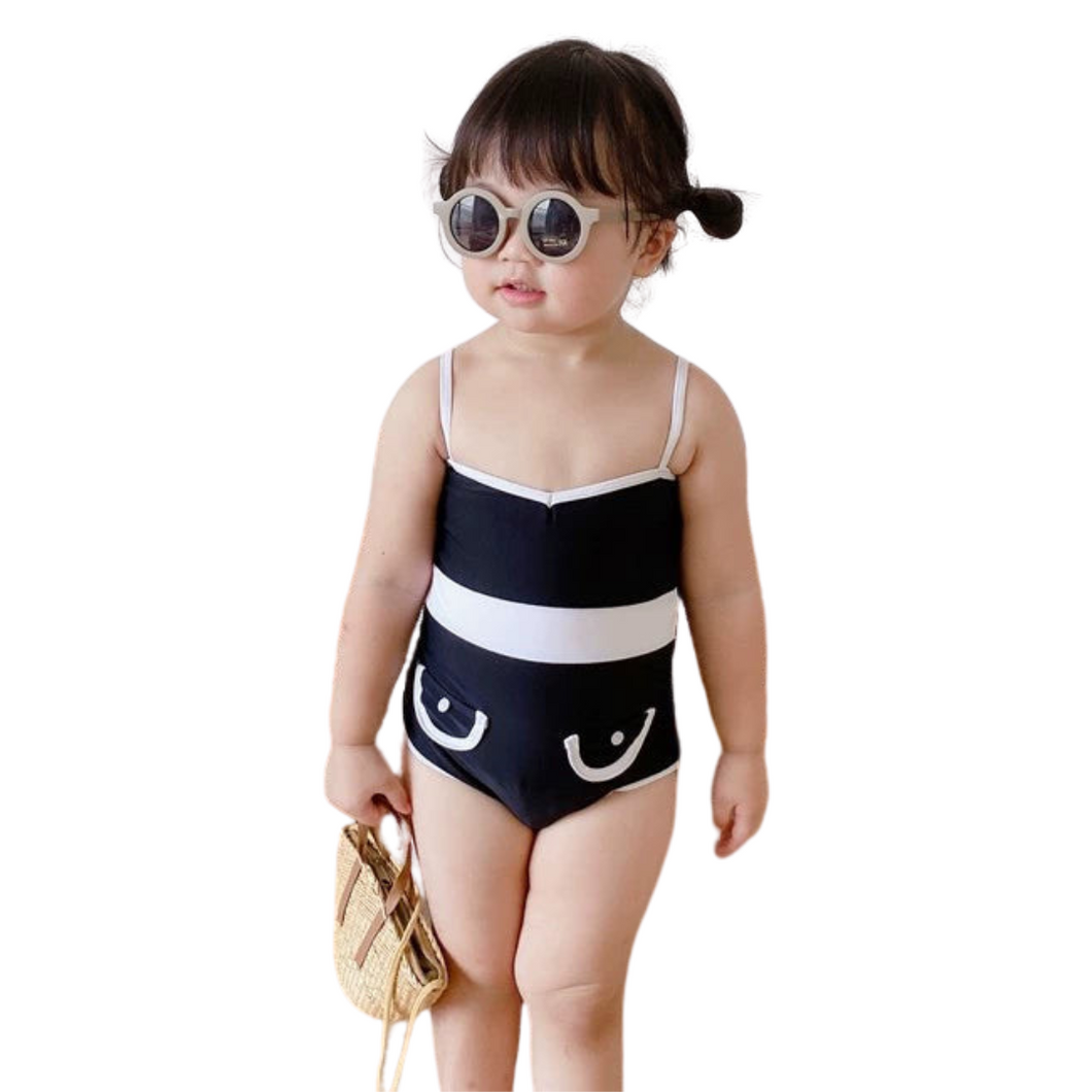 Black And White Contrast Swimsuit