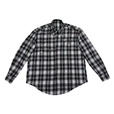 Crystal Ombre Speckled Plaid Top-Modern Baby Las Vegas