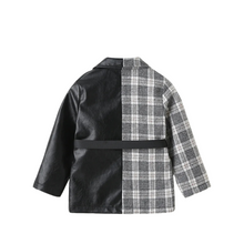Load image into Gallery viewer, Patch Leather Plaid Jacket
