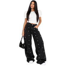 Load image into Gallery viewer, Pearl Beaded Denim Jeans
