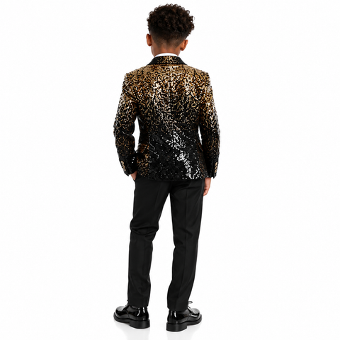 Black Gold Ombre Sequin Suit