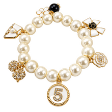 Load image into Gallery viewer, Handmade Pearl Number 5 Bracelet
