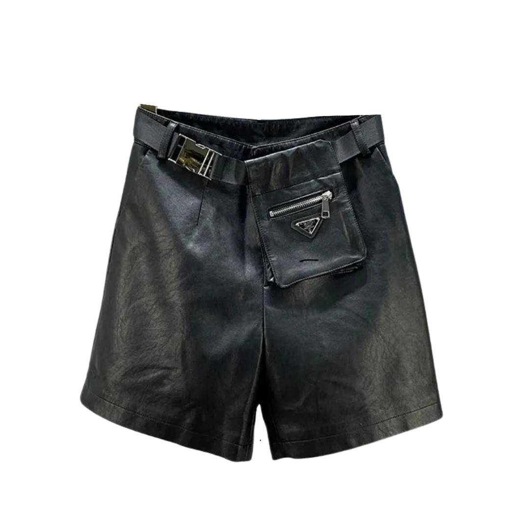 Leather Pocket Shorts