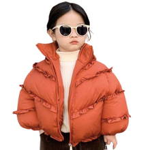 Load image into Gallery viewer, Ruffle Ribbed Puffer Coat
