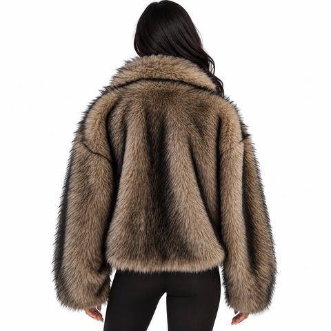 Short Faux Mink Fur Jacket