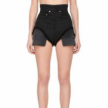 Load image into Gallery viewer, Black Pop Out Denim Shorts
