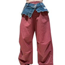 Load image into Gallery viewer, Denim Patch Cargo Pants
