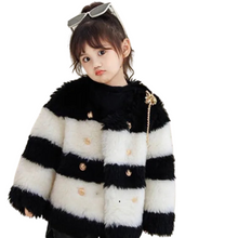 Load image into Gallery viewer, Wool Striped Gold Button Coat | Modern Baby Las Vegas
