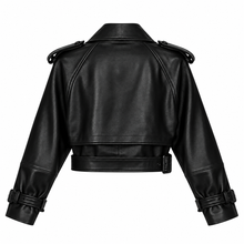 Load image into Gallery viewer, Genuine Leather Cropped Jacket
