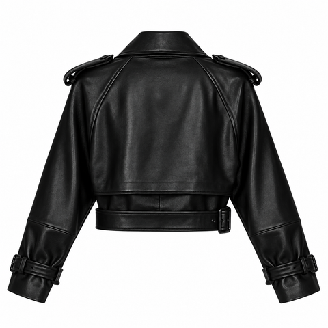 Genuine Leather Cropped Jacket