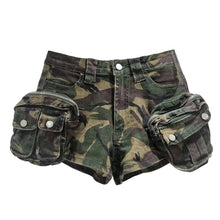 Load image into Gallery viewer, Zipper Pocket Denim Shorts
