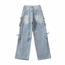 Load image into Gallery viewer, Retro Washed Cargo Jeans
