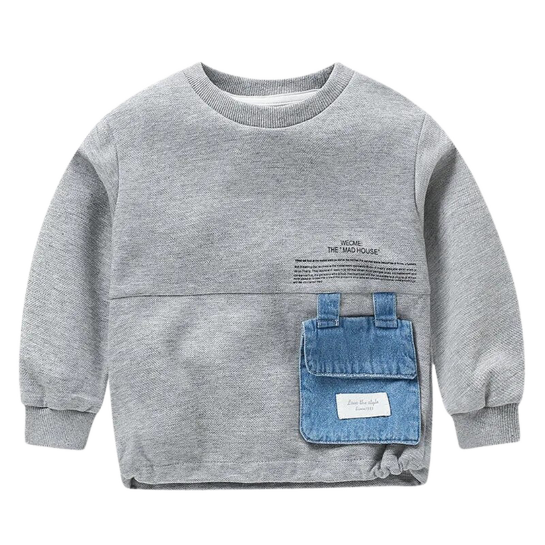 Denim Pocket Patch Sweatshirt