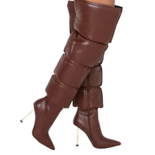 Load image into Gallery viewer, Leather Puffer Boots
