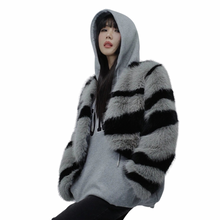 Load image into Gallery viewer, Striped Fur Coat
