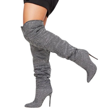 Load image into Gallery viewer, Rhinestone Thigh High Boots
