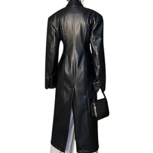 Load image into Gallery viewer, Fitted Leather Trench Coat
