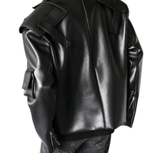 Load image into Gallery viewer, Short Pocket Leather Jacket

