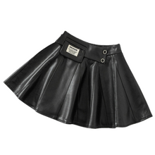 Load image into Gallery viewer, black leather skirt- modern baby las vegas
