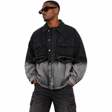 Load image into Gallery viewer, Faded Gradient  Denim Jacket
