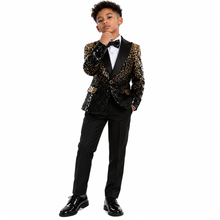 Load image into Gallery viewer, Black Gold Ombre Sequin Suit
