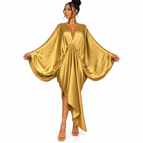 Solid Color Robe Dress