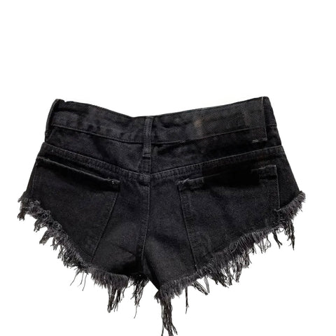 Rough Edge Mini Denim Shorts