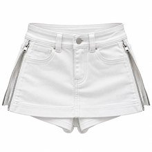 Load image into Gallery viewer, Black Side Zipper Denim Skirt
