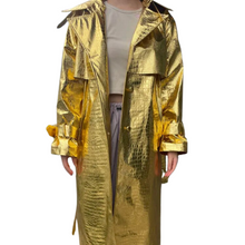 Load image into Gallery viewer, Metallic Croc Print Trench Coat
