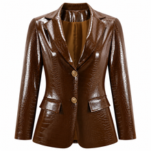 Load image into Gallery viewer, Croc Leather Blazer
