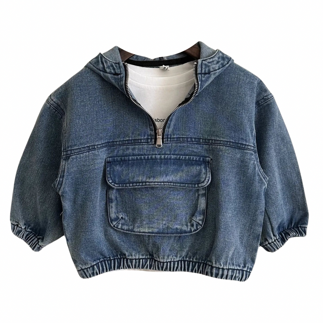 Denim Pocket Hoodie