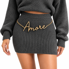 Load image into Gallery viewer, Retro Gold Word Chain Belt
