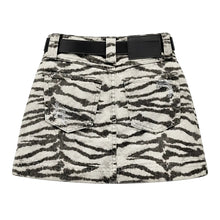 Load image into Gallery viewer, Zebra Print Denim Skirt
