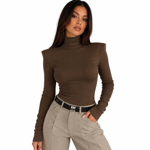 High Shoulder Turtleneck Top