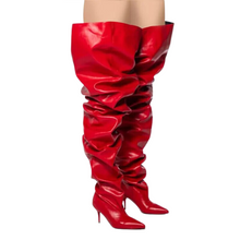 Load image into Gallery viewer, High Scrunch Leather Boots
