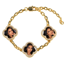 Load image into Gallery viewer, Clover Photo Diamond Chain Bracelet
