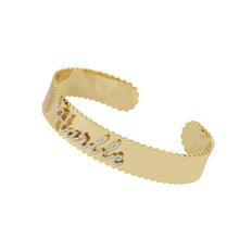 Load image into Gallery viewer, Diamond Name Cuff Bangle
